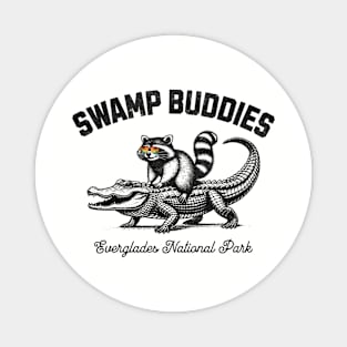 Swamp Buddies Raccoon Aligator Everglades National Park Magnet